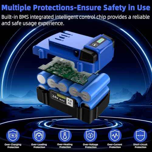 SAPBJ 2 Pack 24V 6.0Ah Battery for Kobalt, Compatible with Kobalt 24 Volt Max Cordless Power Tool Model KB624-03 KB524-03 KB424-03 KB224-03 KB124-03 0673802 1051230 Lithium-ion Replacement Bateria