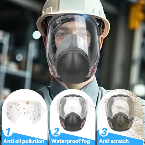 10 Pack Peel Off Lens Covers for 6885, 6000, 6700, 6800, 6900 Series Respirator Masks - Anti-Fog Protective Faceshield Accessories