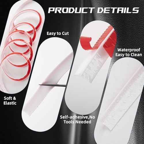 Flexible Quarter Round Molding Trim - Peel and Stick Silicone Caulk Strip,Shoe Molding for Floor Edges,Wall Corner,Staircase,Cabinet,Baseboard and Window Sill in Bathroom/Kitchen/Living Room,472 Inch