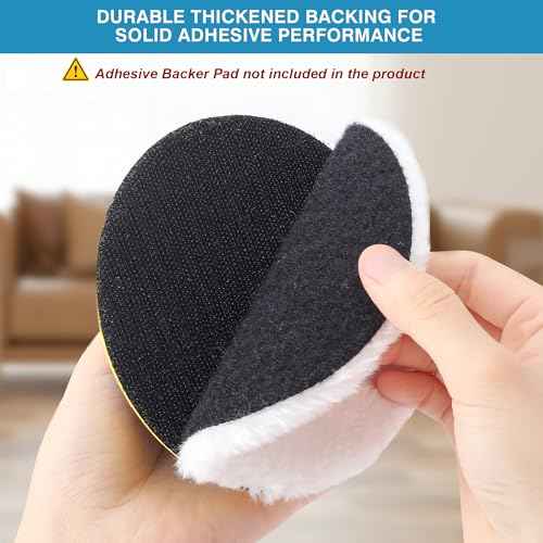 5 PCS 5 Inch Wool Polishing Pad Hook and Loop Buffing Wheel for Orbital Polisher Buffer Synthetic Polisher Wheel