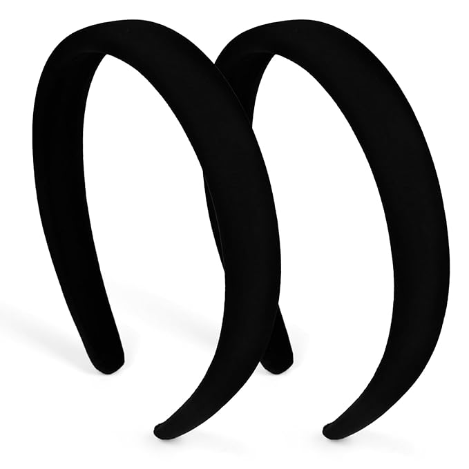 Huachi Headbands for Women Non Slip Trendy Headbands for Women’s Hair, Cute Headband for Girls, Black Velvet Head Bands Elastic Hair Bands for Womens Fashion Accessories for Women
