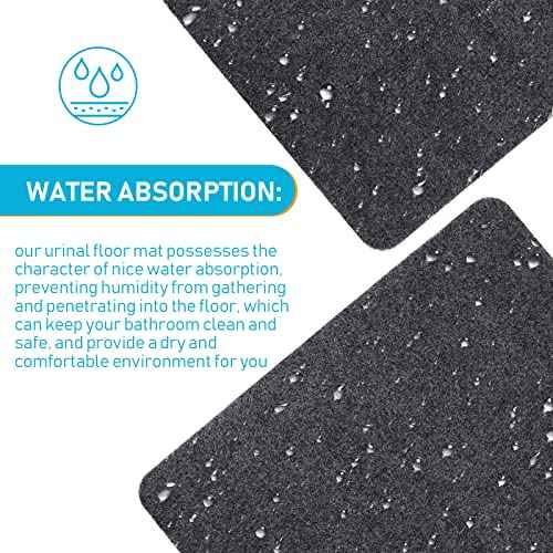Nuanchu 6 Pack Nonslip Urinal Mats, Bathroom Urinal Mat for Floor, Water Absorption and Breathable Commercial Splash Mats for Men Bathroom Restroom, 17. 3" x 22" (Grey)