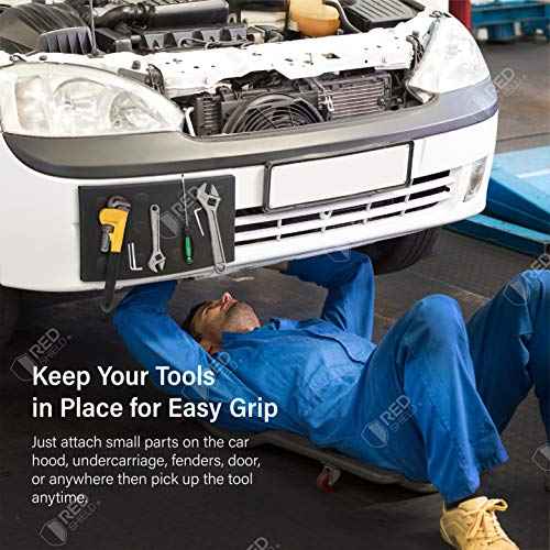 RED SHIELD Flexible Pad with Magnets, Tool Holder, Set of 2, Keep Tools Nuts Bolts Screwdrivers & All Other Parts Organized with Strong Mag Tray, 11.61 x 8 inches, No More Dropping Down or Misplacing