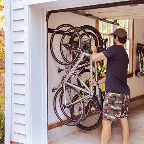 StoreYourBoard Bike Storage Rack, 4 Bike Racks for Garage, Solid Steel Extra Heavy Duty BLAT Bike Rack - Garage Wall Mounted Bicycle Storage, Up to 200lbs, 32-inch