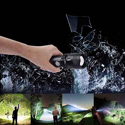Rechargeable Flashlights High Lumens, 90000 Lumens Super Bright LED Flash Light, 5 Modes, IPX5 Waterproof Handheld Flash Light for Home, Emergencies, Camping