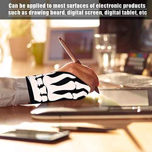Jecery 2 Pieces Skeleton Artist Glove with 2 Finger for Drawing Tablet Digital Tablet Drawing Rejection Glove for Pad Painting Writing, Right Hand, 2.76 x 7.28 Inches