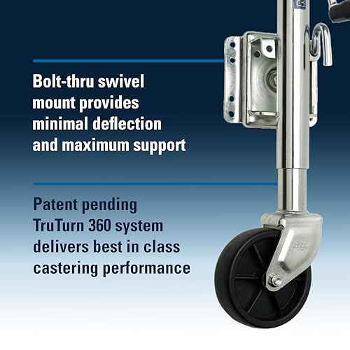 Fulton XP10 0101 Utility Trailer Jack, Side Mount, 1,200 lbs. Lift Capacity, Sidewind, Bolt-On, 10 Inch Travel