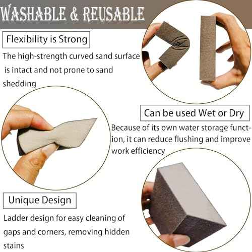4 Pack 320 Grit Single Angle Sanding Sponge, Washable and Reusable Sanderpaper Hand Sanding Blocks for Wood Drywall Metal Home Sanding