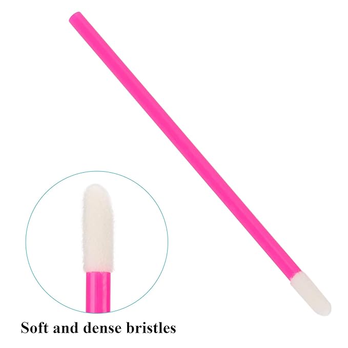 700 Piece Disposable Lip Wands - Lip Brushes, Lipstick & Gloss Applicators - Lint Free Makeup Applicator Brush Beauty Tool - Rose Pink