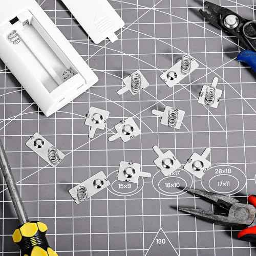 12 Pairs Battery Contacts AA Battery Springs Battery Negative to Positive Conversion Spring Contact Plated Battery Spring Contact Plate Replacement for Remote Control Battery Charger