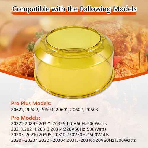 Upgraded Power Dome Replacement for NuWave Oven Pro Plus and for Elite Oven, Impact and Heat Resistant Transparent Amber Plastic Hood Cover, Easy to Clean Oven Dome