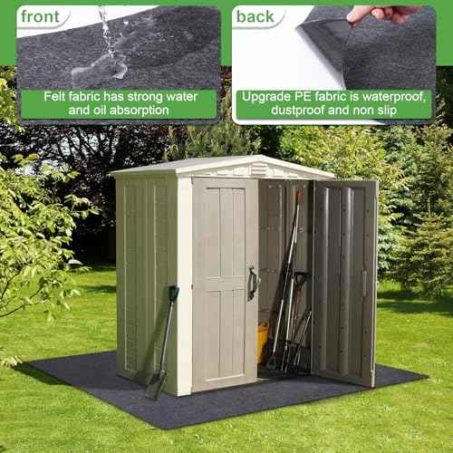 Outdoor Storage Shed Mat Waterproof 6.2x4.2ft,Thickened Garage Floor Mat Carport Oil Mat,Non Slip Shed Flooring Protector Mat for Patio,Garden,Furniture,Moto,Car