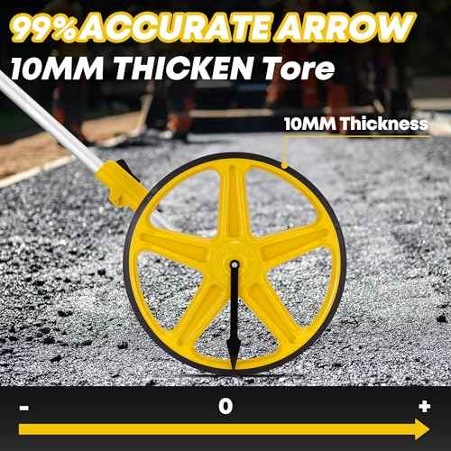 SILVEL 12 Inch Measuring Wheel, MAX9999FT Measuring Wheel in Feet and Inches, One key to Zero Rolling Tape Measuring Wheels, yellow