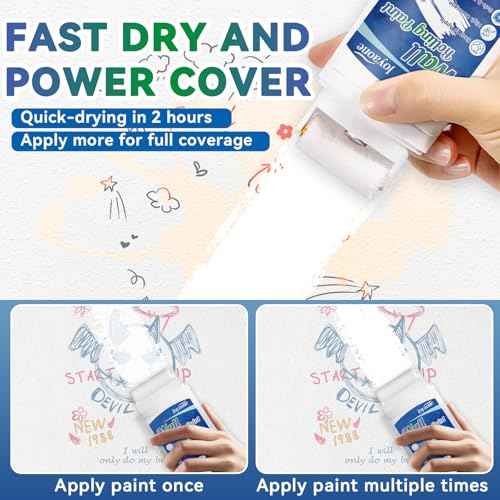 White Paint for Wall, Fast-Drying Paint Roller Brush, Water-Based Wall Paint Touch Up Without Extra Tools Required, Easy to Apply Drywall Repair Small Areas Surfaces for Flat, Ceiling(1 Pack)