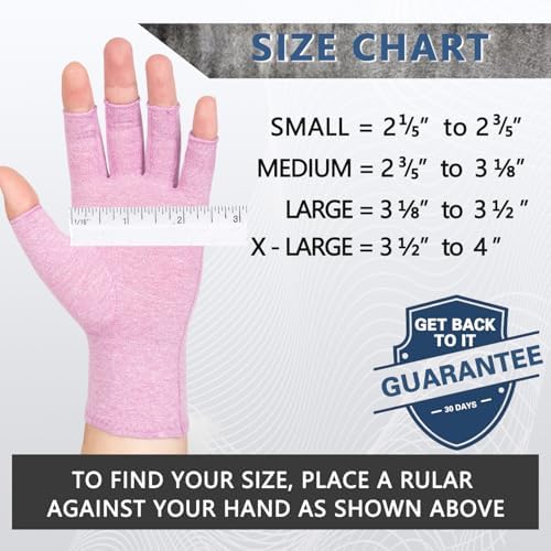 2 Pairs Arthritis Compression Gloves for Women Men, Fingerless Breathable & Moisture Wicking Compression Gloves for Relieving Carpal Tunnel Aches, Rheumatoid Pains, Joint Swell Purple S