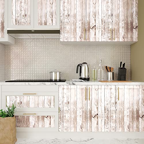 VEELIKE Aged Brown Shiplap Peel and Stick Wallpaper Farmhouse Wood Contact Paper for Walls Cabinets 17.7''x118'' Wood Wallpaper Removable Self Adhesive Bulletin Board Paper Roll for Classroom Bathroom