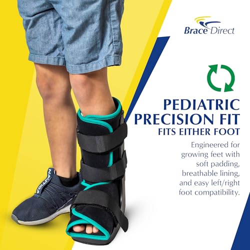 Brace Direct Kids Fracture Boot Pediatric Medical Walking Boot for Foot Injury, Sprained Ankle & Post-Surgery, Pink (Medium, US Kids 8.5K–11.5K)