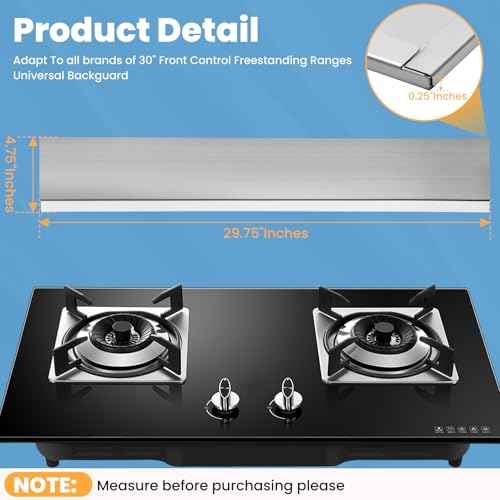 11NBBKGDDS Universal Front Control Freestanding Range Stainless Backguard with 29.75" W¡¿4.75" T¡¿0.25" D Compatible with all brands of 30" Backsplash & Stove,Include Frigidaire Whirlp