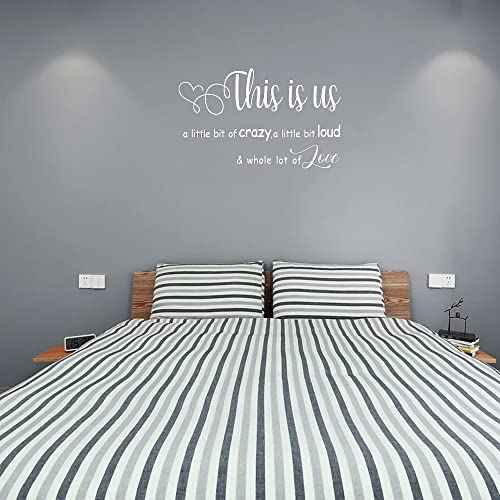 This is us a Little bit of Crazy Loud Whole lot of Love - Carved Separate Letters Vinyl Wall Decal Family Quotes Art Lettering Sayings Home D?cor - White