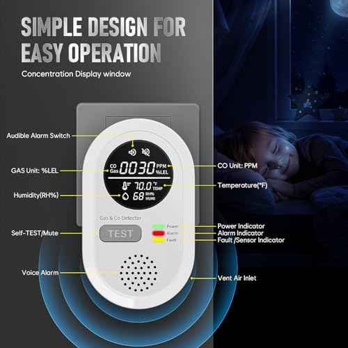 8-in-1 Carbon Monoxide Detectors Plug in & Portable Carbon Monoxide - Travel Carbon Monoxide Detector with Natural Gas/Temp/Humidity with HD Display for Home, RV, Hotel (2)