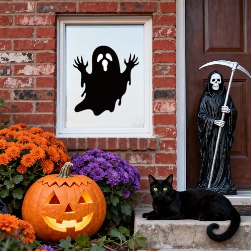 6Pcs Large Halloween Stencils, Cute Ghost Face Stencil for Painting on Wood Doormat Wall Yard DIY Craft