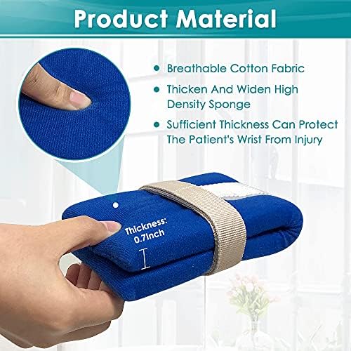 NEPPT Bed Restraints for Elderly Dementia Patients Ankle and Wrist Restraints Limb Holders Hospital Bed Rails for Elderly Adults Safety Medical Bed Restraints Straps for Seniors Soft Padded (4 PCS)