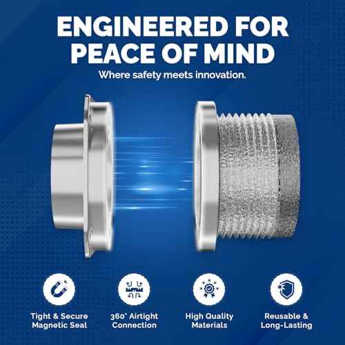 Magnetic Dryer Vent Coupling DV180 - Airtight Seal, Quick-Connect & Easy Clean, Strong Magnet Self-Alignment, Includes 4" Duct and two Clamps