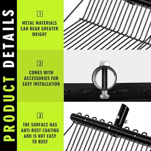 Tandefio 2 Pack Pitchfork Replacement Head Metal Horse Manure Rake Gardening Pitch Fork with Angled Tines for Horse Stall Poop Picking up(Black)
