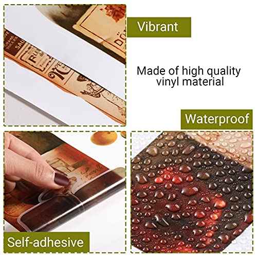 Censen 2 Sheets Wine Wall Decal Stickers Artwork Peel and Stick Wine Bottle Wall Glass Kitchen Grape Fruit Decal Stickers for Kitchen Dining Room Bar Home Restaurant