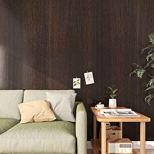FunStick 36"x200" Thick Brown Walnut Wood Contact Paper Peel and Stick Kitchen Cabinet Wallpaper Peel and Stick Waterproof Wood Wallpaper Removable Vinyl Woodgrain Contact Paper for Countertops Shelf