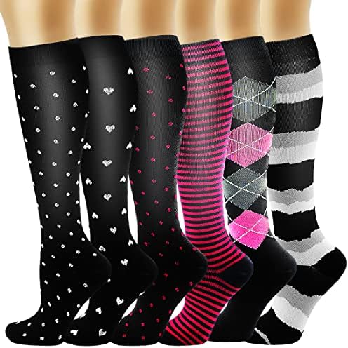 BIQU Compression Socks for Women and Men Circulation-Best Support for Running, Athletic, Nursing, Travel (BQ-10-9-L/XL)