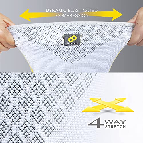 Bracoo 2 Pack Knee Compression Sleeves for Men and Women – Knee Support Brace for Running, Workout, Pain Relief, Meniscus Tear, Arthritis, Joint Recovery, Sports Injury, KE92
