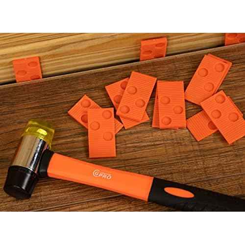 Carib Gear Pro Professional Laminate Flooring Tools Installation Kit with Tapping Block, Rubber Mallet, 44 pcs Pull Bar, and 40 pcs Spacers for Vinyl Plank, LVP, and Hardwood Laminate Floor