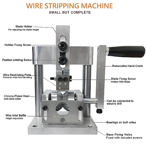 Copper Wire Stripping Machine - Manual Handle/Electric Drill Cable Recycling Tool, Stripping Range 1mm-15mm
