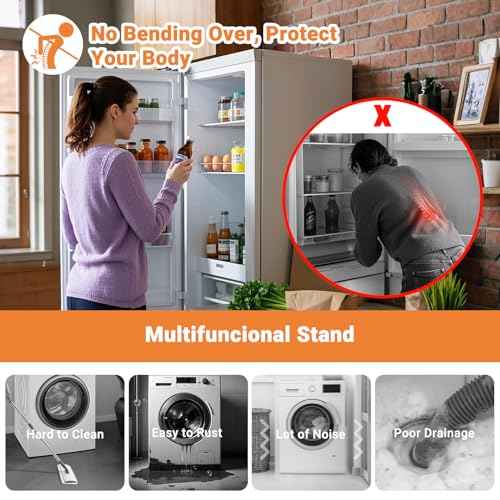 WBD Upgraded Mini Fridge Stand Washer and Dryer Stand for 21-28 Inch Appliance Washing Machine Stand Base with 4 Strong Feet Laundry Pedestal Dryer Universal Platform(Height 11"-12" Adjustable)