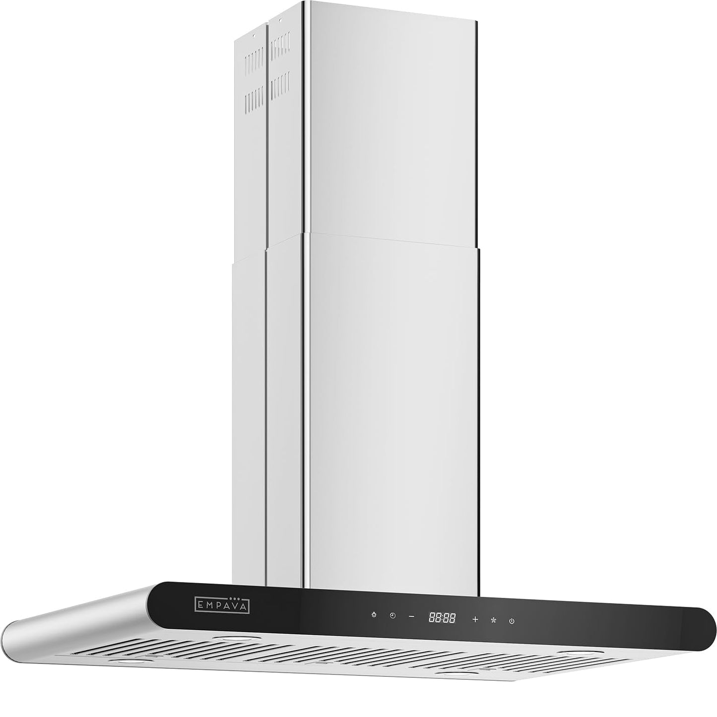 Empava 36“ Island Range Vent Hood Ceiling-Mount, 3-Speed Touch Control, Timer, Stainless Steel Baffle Filters, 4 LED Lights, Convertible Ducted to Ductless (Charcoal Filters Sold Separately)