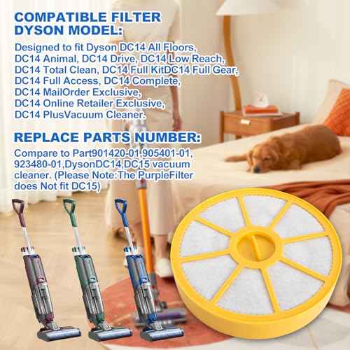 Dyson DC14 DC05 DC08 DC15 Replacement Pre Motor HEPA Filter Kit - Washable, Allergy-Friendly, Motor Replaceable Vacuum Cleaner Filter