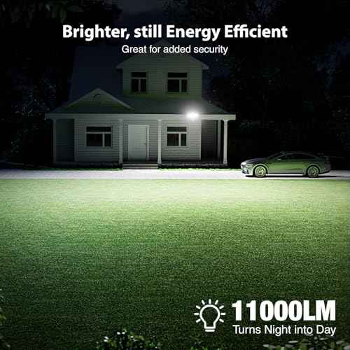 Onforu 100W LED Motion Sensor Outdoor Lights, Dusk to Dawn Flood Lights Outdoor Motion Sensor, Hardwired Security Floodlights Outside 11000LM 6500K Daylight IP65 Waterproof (Black)