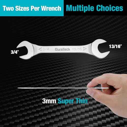 DURATECH 3/4 Inch x 13/16 Inch Super-Thin Open End Wrench, SAE
