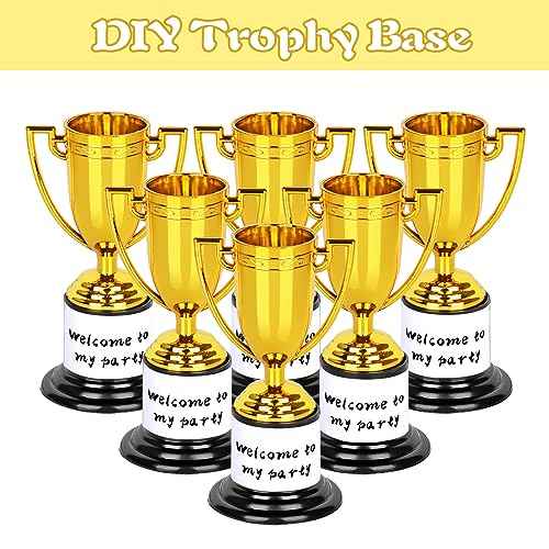 WINKIO Mini Trophies,Gold Trophy Award, Plastic Trophies for Kids, 4 Inch Trophy Cups, Award Trophies for Party Favors, Props, Rewards, Winning Prizes, Competitions Ceremony Parties Favor