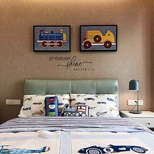 LET Your Light Shine Matthew 5:16 - Carved Vinyl Separated Letters Inspirational Words Bible Verse Quotes Christian Motto Wall Decal Art Letters