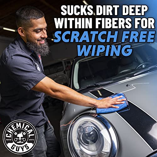 Chemical Guys Professional Grade Premium Microfiber Towels for Cars, Blue, 16" x 16", Ultra-Soft and Scratch-Free Car Detailing Cloths for Trucks, Motorcycles, and More - 12 Pack