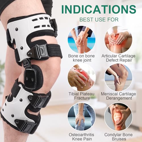 OA Unloader Knee Brace, Support for Arthritis Pain, Osteoarthritis and Bone on Bone Knee Joint Pain, OA Knee Brace Adjustable Metal Medial & Lateral Knee Support