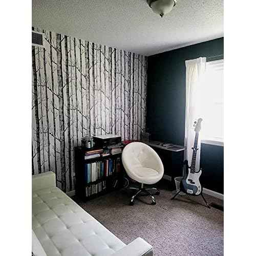 Birch Tree Peel & Stick Shiplap Black/White Removable Wallpaper - Self Adhesive, Waterproof & Shelf Liner - Home Decoration - 17.7" x 118"