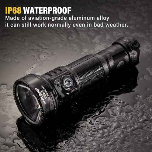 High Lumens Flashlight, 2000 Lumens Ultra-Bright, Compact & Powerful LED Spotlight, USB-C Rechargeable, IP68 Waterproof, 663m Beam Distance