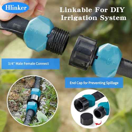 2025 Flat Soaker Hose 100 ft (50ft 2Packs) with Stake for Garden, Linkable Drip Hose Diy Automates Garden Irrigation System Saving 88% Water, Dual-layer Leak-free Design Water Hose with Holes