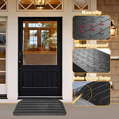 3.5" High Wheelchair Ramp Rubber Threshold Ramps for Wheelchairs for Home, 5500 lbs Weight Capacity, Non-Slip Surface for Wheelchair,Strollers,Scooters Home Doorways Use