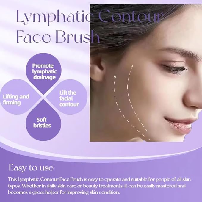 1/2 PCS Lymphatic Contour Face Brush for Sculpting Ã¢ÂÂ Anti-Puffiness, Detox & Lift, Improves Skin Glow & Absorption