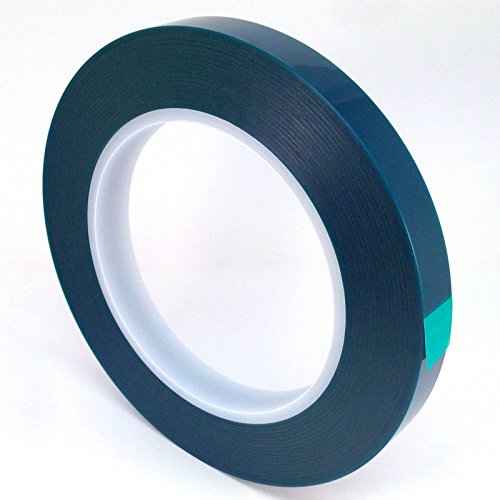 1/2" Wide High Temp Masking Tape for Powder Coating, Custom Painting, Hydrodip, Sublimation - Green Polyester Silicone Adhesive