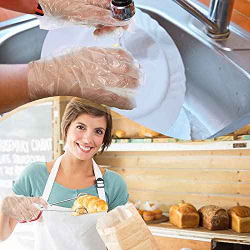 Dingion 4000 Pack Disposable Gloves Plastic Disposable Food Prep Safe PE Latex Free Gloves for Gardening Kitchen Cooking Food Handling